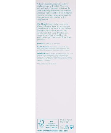 Aromatherapy Associates Hydrating Rose Face Mask - Moisturizing Gel Mask with Damask Rose Water for Glowing Skin (3.4 fl oz) - International Shipping Available - Buy Online on SooperMarket.com