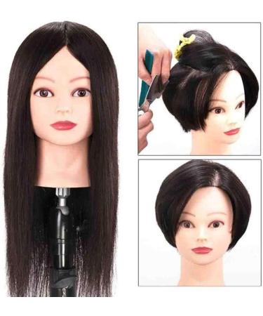 Real Hair Tailor Puppet Female Training Head - 16inch Hair Salon Practice Model for Dyeing & Trimming - Buy Online on SooperMarket.com