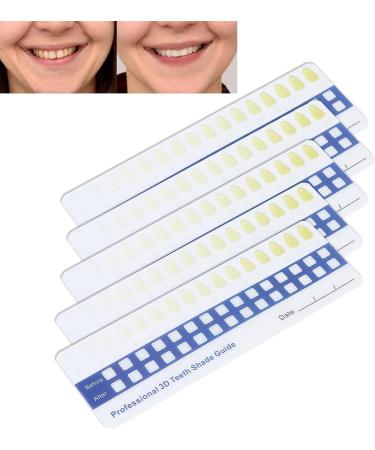 Professional Tooth Whitening Color Guide - 5-Part Comparison Card for Home & Dental Use - Buy Online on SooperMarket.com