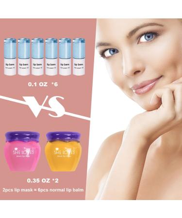 2PCS Honey & Sakura Overnight Lip Mask | Hydrating & Repairing Lip Balm | Exfoliating Lip Scrubs - Buy Online on SooperMarket.com