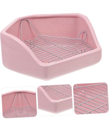 CORHAD Rabbit Toilet Pet Toilet Supply Triangle Potty Trainer Pet Training Toilet Pet Potty Ceramics Pink 30X26X12.5cm Pink - Buy Online on SooperMarket.com