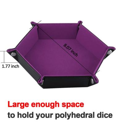 SIQUK Double Sided Dice Tray - Folding Hexagon PU Leather and Velvet Holder - Buy Online on SooperMarket.com