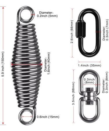 SELEWARE Heavy Boxing Punching Bag Spring Hanging Kit  300LB Capacity Heavy Duty Spring with Swivel & 2 Carabiners  360 Rotational Hanging Accessory for Heavy Boxing Punching Bag With Swivel - B - Buy Online on SooperMarket.com