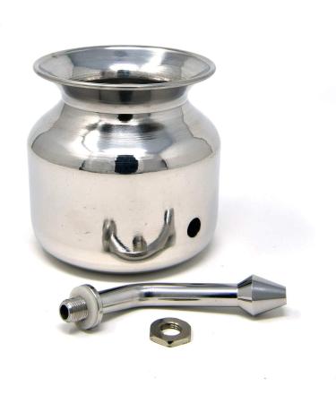 304 Grade Stainless Steel Ayurvedic Jal Neti Pot for Sinus Congestion and Nasal Cleansing - Buy Online on SooperMarket.com