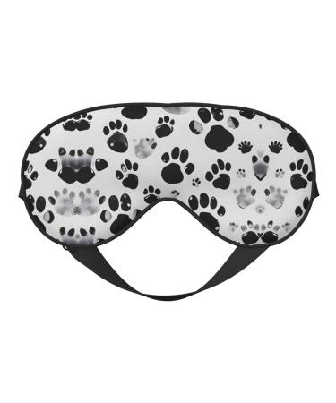 SSIMOO Dog Paw Pattern Print Double-Sided Eye Mask Soft and Light Blocking for Enhancing Sleep Quality Black