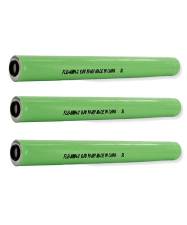 3pc Exell Flashlight Battery 6V 2400mAh NiMH Replaces Streamlight 77175