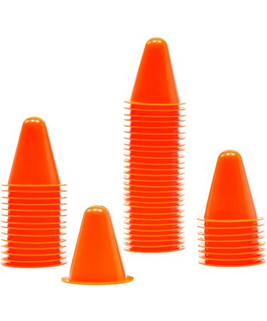 Juvale 50 Pack Mini Orange Cones for Classroom, Traffic Cones, Sports Cones for Soccer, Basketball, Football, Agility, and Footwork Training, Indoor and Outdoor (3 in)