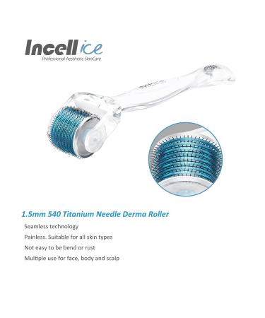 Professional Titanium Derma Roller for Hair, Beard Growth & Skin Care - 540 Microneedles - 1.5mm Length - Buy Online on SooperMarket.com