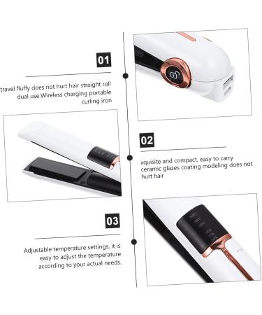 Wireless Curling Iron & Hair Straightener - Portable Curling Wand for Effortless Hair Styling - 21x4x3.5CM White - Buy Online on SooperMarket.com