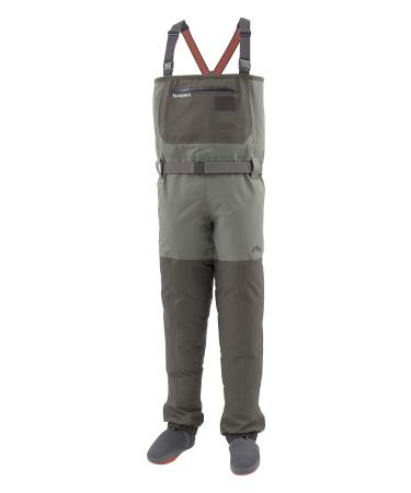 Simms Mens Freestone Waterproof Stockingfoot Chest Fishing Waders Large Dark Gunmetal