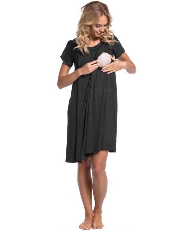 HAPPY MAMA Women's Labor Delivery Hospital Gown Breastfeeding Maternity 434p 16-18 Graphite Melange - Buy Online on SooperMarket.com