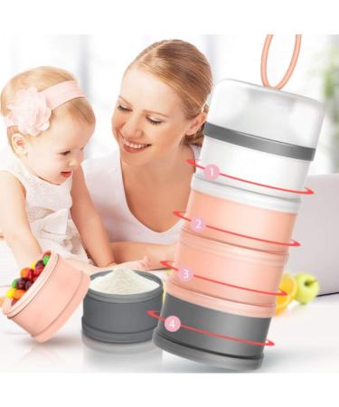 Kaptin Non-Spill Portable Baby Milk Powder Dispenser - BPA Free Snack Container (Pink) | 4 Feeds - Buy Online on SooperMarket.com
