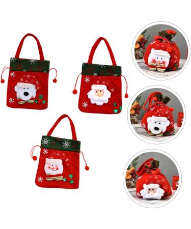 Anneome Pouch 3pcs Christmas Bag Candy Bags Christmas Tree Hanging Ornament Doll Wrapping Bags Drawstring Bag - Buy Online on SooperMarket.com