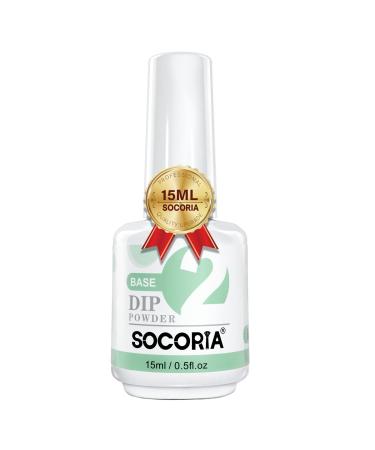 Dip Powder Base Coat 15ml/0.5oz Dip Liquid for Nail Dipping Powder Nail Kit Fast Dry Long-Lasting French Nail Art Manicure Beginner DIY Salon No Nail Lamp Needed Curing