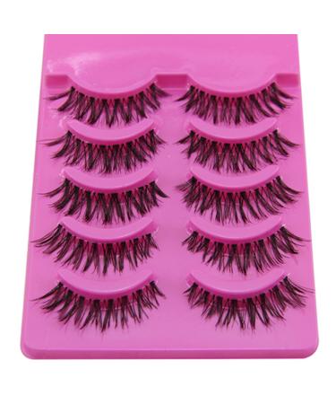 Bluelans 5 Pairs Messy Cross Fake Eye Lash False Eyelashes Extension Makeup