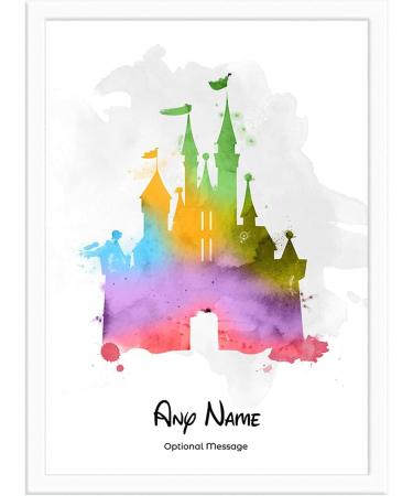 Personalised Cinderella Castle Watercolour Art Print - Disney Land/World Memories Keepsake. Children's Gift Nursery Decor - Walt Quote, A4 A5 - Buy Online on SooperMarket.com