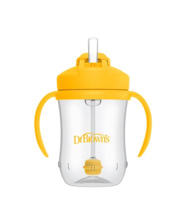 Dr. Brown's Milestones Baby's First Straw Cup Sippy Cup with Straw 6m+  9 oz/270 ml  Vintage Yellow
