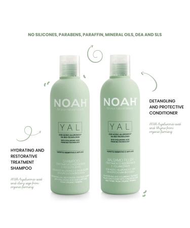 NOAH Yal Hyaluronic Acid Hair Care Set - Moisturizing Shampoo Conditioner & Serum | Cruelty-Free & Fortifying | 8.5 fl.oz Each + 20ml Hair Serum - Buy Online on SooperMarket.com