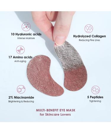 Sweet Dreams Collagen Glow Rose Gold Eye Masks - Under Eye Patches for Dark Circles & Wrinkles with Collagen, Niacinamide, Hyaluronic Acid & Peptides - Buy Online on SooperMarket.com