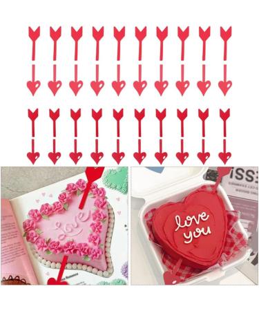 Didiseaon 20pcs Valentine's Day Cake Inserts Fruit Cake Bridal Shower Picks Appetizer Toothpicks Decorative Cake Inserts Red Decor Paper Cups Birthday Cake Decoration Dessert Arrow - Buy Online on SooperMarket.com