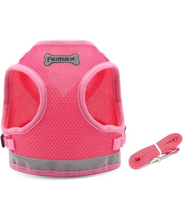 FEimaX Escape Proof Cat Harness and Leash Set - Adjustable Soft Mesh Vest for Outdoor Walking - Reflective Small Dog Cat Harness in Rose Pink - Size S (Chest Girth 10'' - 12'') - Buy Online on SooperMarket.com