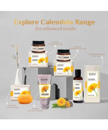 Richfeel Anti Acne Calendula Face Wash | Power of Soothing Calendula Extracts | For Skin prone to Acne & Blemishes | Physician Formulated | Helps Calm & Replenish Skin | 100 Gram - Buy Online on SooperMarket.com