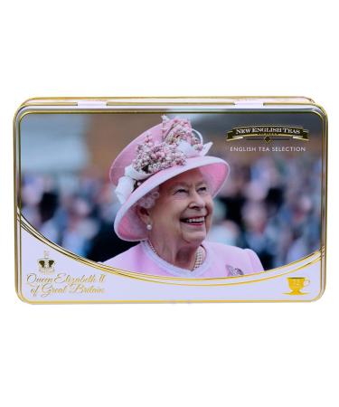 New English Teas Queen Elizabeth II Tea Tin with 72 Assorted Teabag Selection Single