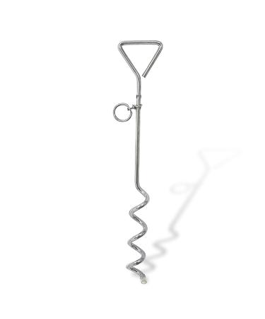 1 X 16" Heavy Duty Ground Spike Stake (40cm) Dog Chains for outside Dog Tie Out Cable Steel Spiral Dog Tether Outdoor Dog Camping Accessories (Stake Only 1 X 40cm) Stake Only 1 X 40cm