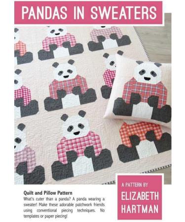 Elizabeth Hartman Pandas in Sweaters Pattern - DIY Quilt Kit - Buy Online on SooperMarket.com