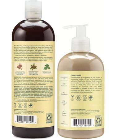 Shea Moisture Jamaican Black Castor Oil Strengthen, Grow & Restore Shampoo & Conditioner Set - 16 oz. & 13 oz. Combination Pack - Buy Online on SooperMarket.com
