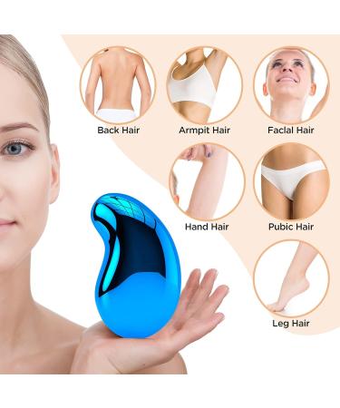 Crystal Hair Eraser - Painless Exfoliation and Hair Removal Tool - Portable and Reusable - Blue - Buy Online on SooperMarket.com