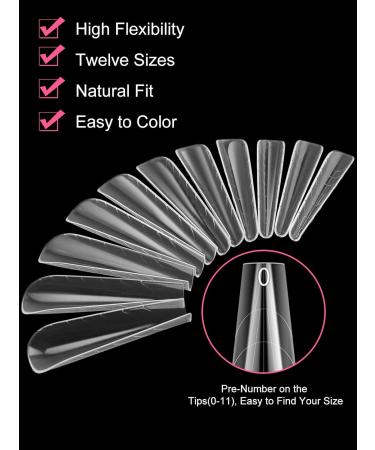 EBANKU 120 PCS Clear Dual Nail Forms - Acrylic Stiletto Nail Extension Tools | Salon-Quality Nails Design - Buy Online on SooperMarket.com
