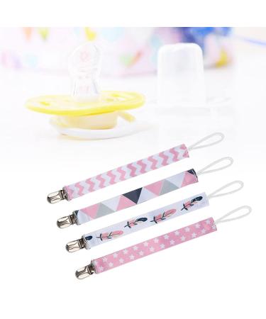 4-Pack Baby Pacifier Clip - Cotton Ribbon Holders for Infants | International Shipping Available - Buy Online on SooperMarket.com