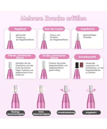 Weyi Nail Miller - 20 000 RPM Electric Nail File & 11-in-1 Manicure Set for Gel & Acrylic Nails | Adjustable Speed | Pink - Buy Online on SooperMarket.com