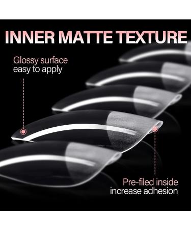 AILLSA Ballerina Nail Tips - Half Matte Soft Gel Full Cover False Nails - 360PCS Short Ballerina, 12 Sizes - DIY Valentine Gift - Buy Online on SooperMarket.com