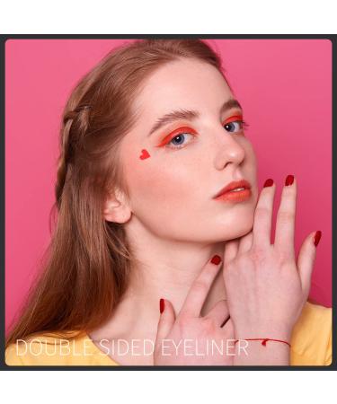 10 Pack Liquid Eyeliner Stamp Set | Waterproof Smudgeproof Long Lasting Pen | 8 Eyeliner Stamps, 2 Eyebrow Pencils | Variety of Designs - Buy Online on SooperMarket.com