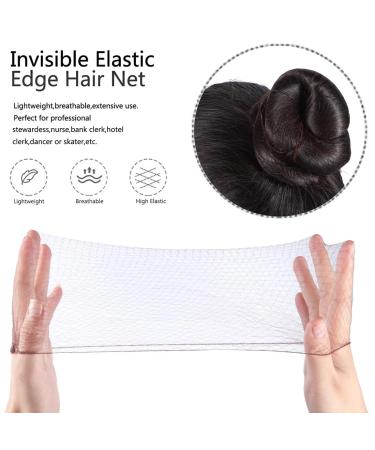 50PCS Brown Invisible Elastic Edge Mesh Bun Hair Nets for Ballet Dance - Buy Online on SooperMarket.com