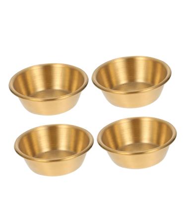 IMIKEYA Spice Dish 8 Pcs Stainless Steel Sauce Dish Multipurpose Can Stainless Steel Dessert Dishes 7X7X2.5cmx2pcs Goldenx2pcs