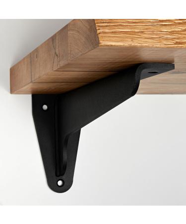 BestLoft wooden vanity top - solid oak vanity unit 40 mm thick with tree edge - vanity unit console (L-shaped brackets (2 pcs.))