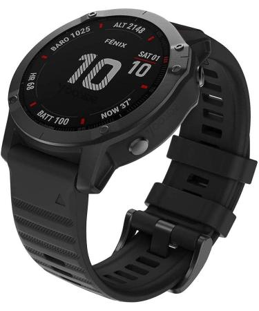 YOOSIDE Quick Easy Fit Watch Band for Garmin Fenix 6X Pro/Sapphire 26mm Soft Non-allergenic Silicone Sport Waterproof Wristband Strap for Garmin Fenix 5X/5X Plus Fenix 3 Quatix 3 Tactix Bravo(Black) - Buy Online on SooperMarket.com