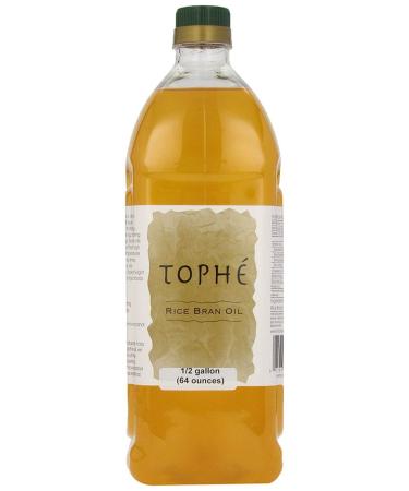RICE BRAN OIL | All Natural, Made from 100% Non-GMO Rice | Rich in Vitamin E and Gamma-Oryzanol | Unfiltered, Non Winterized, No Trans Fat and Heart Healthy | 1/2 Gallon By Tophe