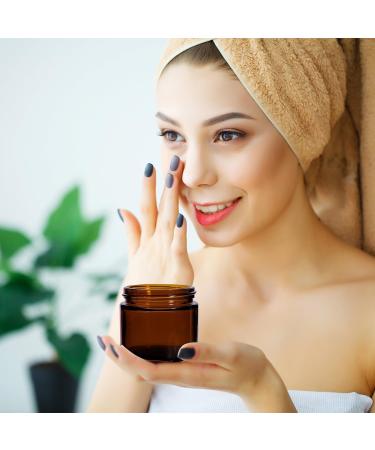 Thapncow 6 Pieces Empty Brown Glass Jars 30ml/50ml/60ml Empty Refillable Ointment Containers for Women Girls Cosmetics Creams Lotions Essential Oil Powder - Buy Online on SooperMarket.com
