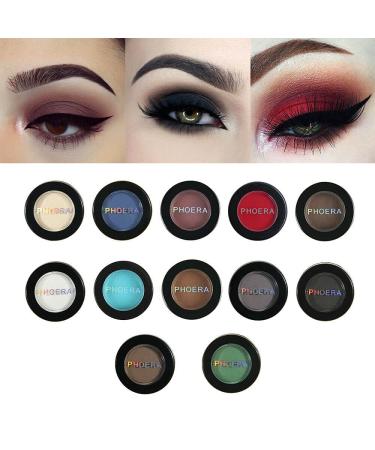 Phoera AQUAPURITY Waterproof Matte Eyeshadow Palette - 12 Pigment Colors in Face Powder Eye Shadow Compact (206 HEART) - Buy Online on SooperMarket.com