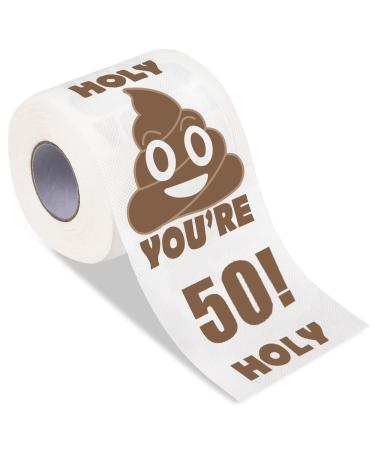 Qpout You're 50 Printed Toilet Paper Gag Gift Best Friend Birthday Gifts Novelty Toilet Paper Roll Gag Gifts Happy 50th Birthday Funny Toilet Paper for Best Prank Surprise Bathroom Decor Gifts