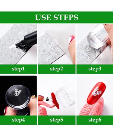 Nail Art Stamper Set - Fluorescent Silicone Nail Stamping Kit with Scraper for DIY Manicure | International Shipping - Buy Online on SooperMarket.com