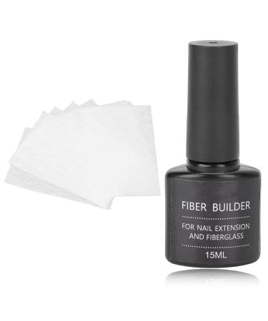 Nail Extension Fiberglass Kit 15ml Extension Gel and 10pcs Fiberglass Sheet Nail Care Tool for Women DIY Nail Art Extension Accessories