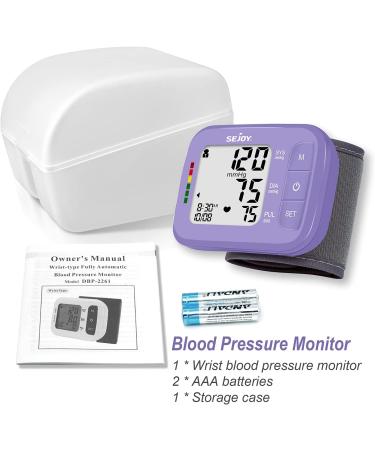 Wrist Blood Pressure Monitor with Irregular Heartbeat Detection and Large Display - Purple | Digital Automatic BP Cuff Monitors for Home Use - 120 Memories, Adjustable Cuff - Buy Online on SooperMarket.com
