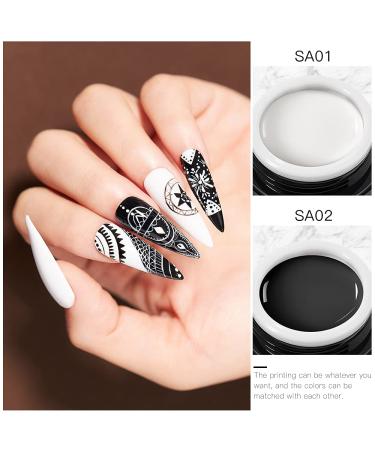 MEET ACROSS 12 Colors Painting Gel Nail Polish Kit with Drawing Brush Pen | Soak Off UV LED Gel Set for Nail Art Design - Buy Online on SooperMarket.com