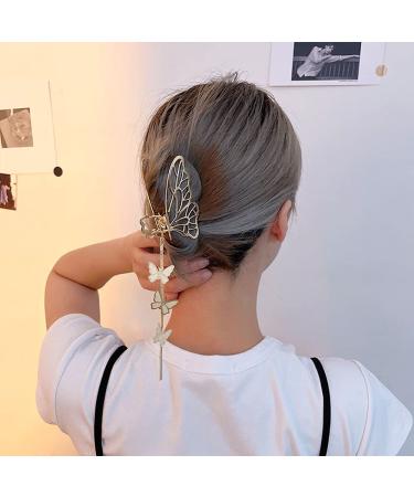 Gold Butterfly Hair Clip | Nonslip Metal Hair Claw for Women | Hair Accessories - Buy Online on SooperMarket.com