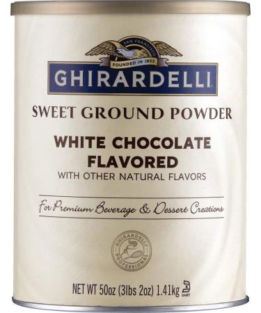 Ghirardelli Chocolate Sweet Ground White Chocolate Flavor Beverage Mix, 50 Ounce Canister